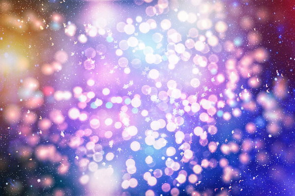Vintage Magic background with colorful bokeh. Spring Summer Christmas New Year disco party