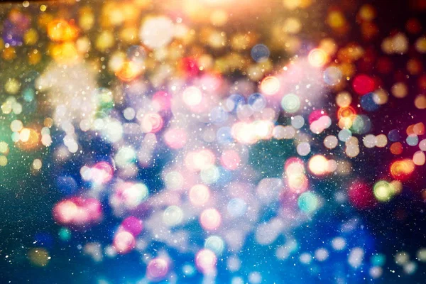 Abstrakt Festlig bakgrund. Glitter vintage lights bakgrund med ljus defocused. Jul och nyår fest bokeh bakgrund med copyspace. — Stockfoto