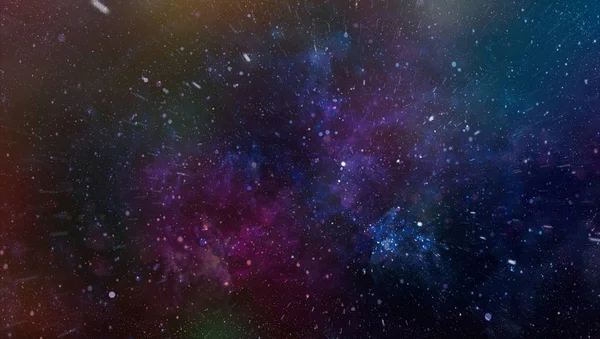 Πανοραμική ψάχνει στο βαθύ διάστημα. Σκοτεινή νύχτα ουρανό γεμάτο αστέρια. Το νεφέλωμα στο διάστημα. — Φωτογραφία Αρχείου