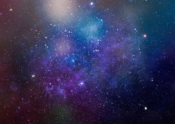 파노라마 깊은 공간으로 보고. 어두운 밤 하늘에 별이 가득입니다. 우주 공간에 성운. — 스톡 사진