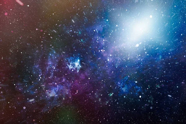 Панорамный вид в глубокий космос. Темное ночное небо, полное звезд. Туманность в открытом космосе . — стоковое фото