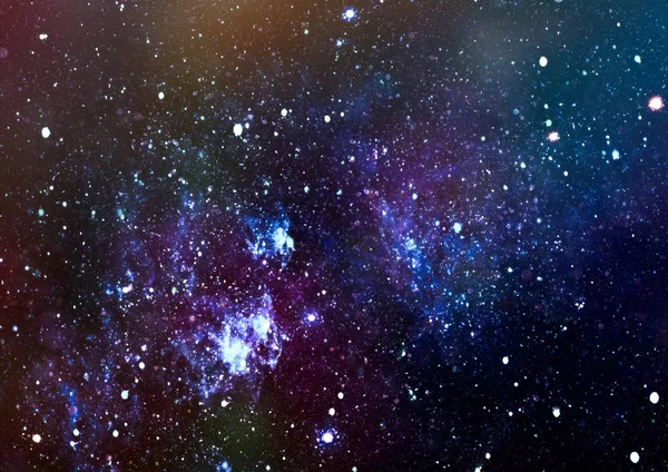 パノラマ深宇宙に探しています。暗い夜満天の星空。宇宙の中の星雲. — ストック写真