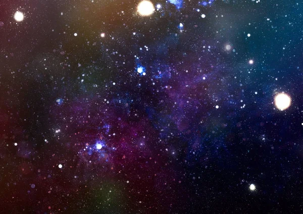 Vista panoramica sullo spazio profondo. Cielo notturno buio pieno di stelle. La nebulosa nello spazio . — Foto Stock