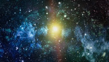 Derin uzay. Yüksek çözünürlüklü yıldız alanı. Yıldızlı uzay arka plan dokusu. Renkli Yıldızlı Gece Gökyüzü Dış Uzay arkaplanı