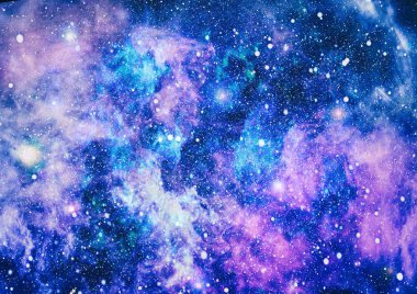 Derin uzaya bakan yeni büyük bir panoramik. Yıldızlarla dolu karanlık gece göğü. Uzayda bir nebula. Derin uzayın sırları.