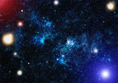 Derin uzay. Yüksek çözünürlüklü yıldız alanı. Yıldızlı uzay arka plan dokusu. Renkli Yıldızlı Gece Gökyüzü Dış Uzay arkaplanı