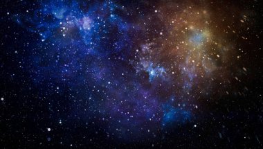 Derin uzay. Yüksek çözünürlüklü yıldız alanı. Yıldızlı uzay arka plan dokusu. Renkli Yıldızlı Gece Gökyüzü Dış Uzay arkaplanı