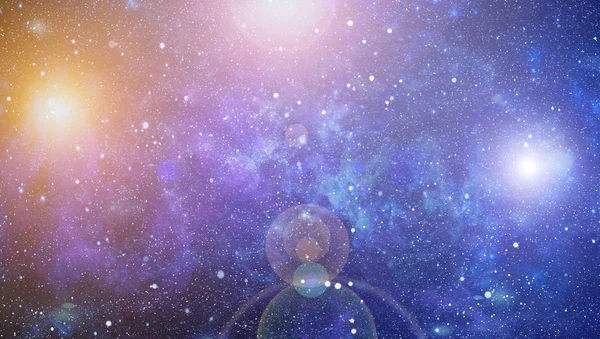 Neues großes Panorama mit Blick in die Weiten des Alls. Dunkler Nachthimmel voller Sterne. Der Nebel im Weltall. Geheimnisse des Weltraums. — Stockfoto