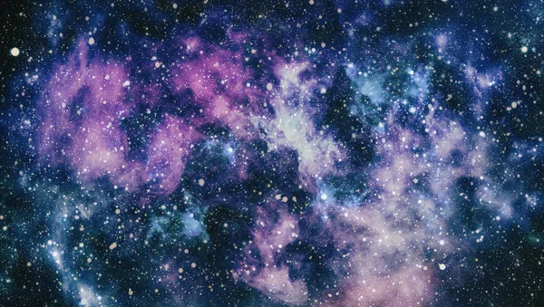 Новий великий панорамний вид у глибокий космос. Темне нічне небо повне зірок. Туманність в космосі. Секрети глибинного простору . — стокове фото