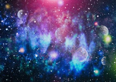 siyah arka plan üzerinde parçacık hareketi, evren uzay arka plan galakside yıldız ışığı bulutsusu. Nasa tarafından döşenmiş bu görüntü