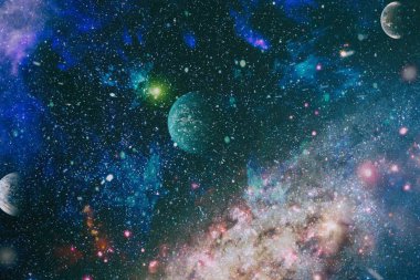 siyah arka plan üzerinde parçacık hareketi, evren uzay arka plan galakside yıldız ışığı bulutsusu. Nasa tarafından döşenmiş bu görüntü