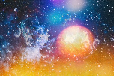 Uzaydaki gezegenler, yıldızlar ve galaksiler uzay keşiflerinin güzelliğini gösteriyor. NASA tarafından döşenmiş elementler