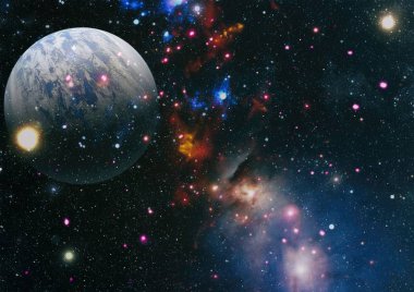 Kozmik uzay ve yıldızlar, mavi kozmik soyut arka plan. Nasa tarafından döşenmiş bu görüntünün elemanları.