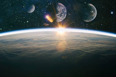 siyah arka plan üzerinde parçacık hareketi, evren uzay arka plan galakside yıldız ışığı bulutsusu. Nasa tarafından döşenmiş bu görüntü