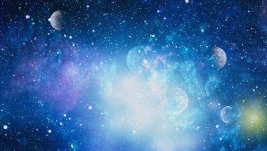 Uzaydaki gezegenler, yıldızlar ve galaksiler uzay keşiflerinin güzelliğini gösteriyor. NASA tarafından döşenmiş elementler