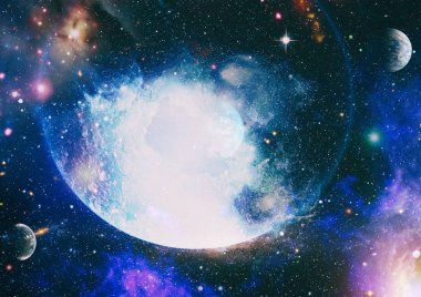 Uzaydaki gezegenler, yıldızlar ve galaksiler uzay keşiflerinin güzelliğini gösteriyor. NASA tarafından döşenmiş elementler