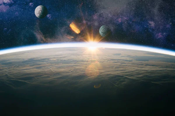 siyah arka plan üzerinde parçacık hareketi, evren uzay arka plan galakside yıldız ışığı bulutsusu. Nasa tarafından döşenmiş bu görüntü