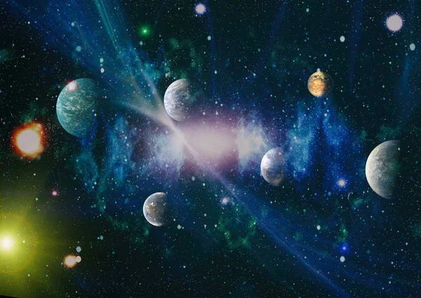 Kosmischer Raum und Sterne, blauer kosmischer abstrakter Hintergrund. Elemente dieses Bildes von der nasa. — Stockfoto