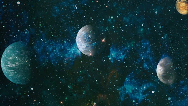Kozmikus tér és csillagok, kék kozmikus absztrakt háttér. Elemeit a kép által szolgáltatott NASA. — Stock Fotó