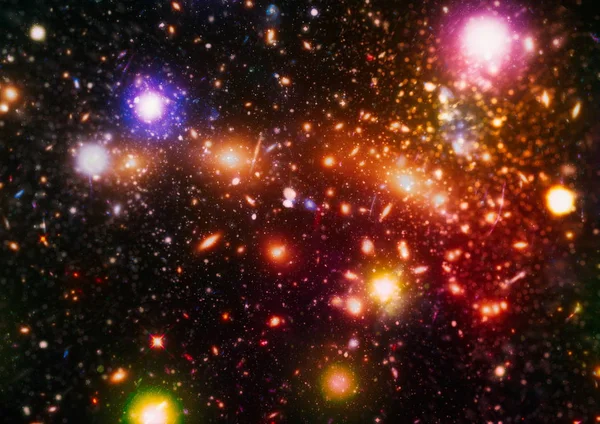 Teilchenbewegung auf schwarzem Hintergrund, Sternenlichtnebel in der Galaxie vor dem Hintergrund des Universums. dieses Bild von nasa — Stockfoto