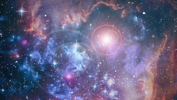 Kosmiskt utrymme och stjärnor, blå kosmisk abstrakt bakgrund. Delar av denna bild möblerad av NASA. — Stockfoto