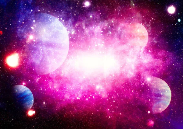 Movimento de partículas sobre fundo preto, nebulosa da luz das estrelas na galáxia sobre fundo espacial do universo. Esta imagem fornecida pela NASA — Fotografia de Stock