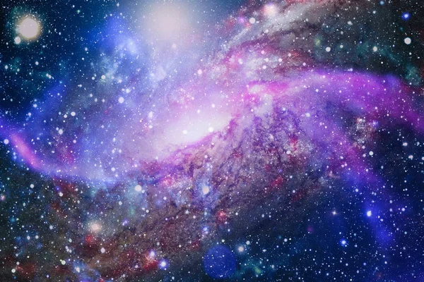 黒い背景上の粒子運動、宇宙空間の背景に銀河の星明星星雲。この画像は、ナサによって提供されました — ストック写真