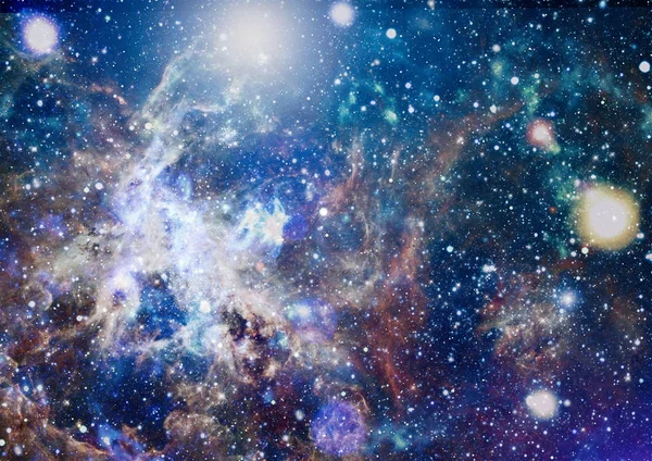 Partikelrörelse på svart bakgrund, Starlight Nebula i galaxen på universe Space bakgrund. Denna bild möblerad av NASA — Stockfoto