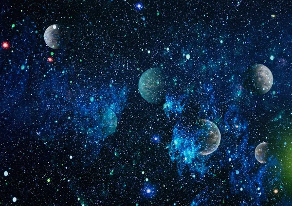 Planeter, stjärnor och galaxer i yttre rymden som visar skönheten i utforskning av rymden. Faktorer som tillhandahålls av NASA — Stockfoto