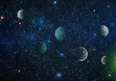 Nebula ve galaksiler uzayda. Gezegen ve Gökada - Bu görüntünün elementleri NASA tarafından desteklenmektedir