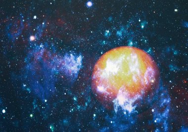 Nebula ve galaksiler uzayda. Gezegen ve Gökada - Bu görüntünün elementleri NASA tarafından desteklenmektedir