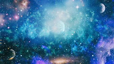 Patlama süpernova. Parlak yıldız bulutsu. Uzak galaksi. Yeni yıl havai fişekler. Soyut resim. Nasa tarafından döşenmiş bu görüntü unsurları.