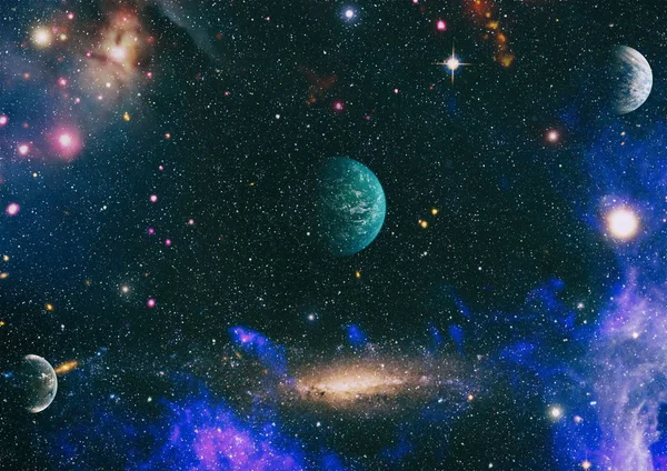 Nebulosa och galaxer i rummet.Planet och galaxen - Delar av denna bild Möblerad av NASA — Stockfoto