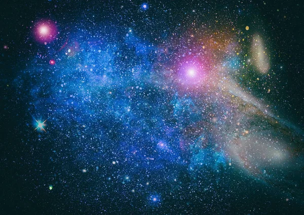 远非明亮的星云和星空与太空的对撞。美国航天局提供的这一图像的要素. — 图库照片