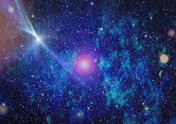 Ljusa stjärnor nebulosa. Avlägsen galax. Abstrakt bild. Delar av denna bild från Nasa. — Stockfoto