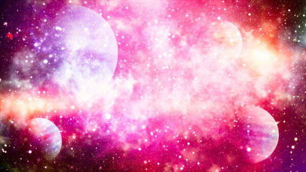 Bright Star Nebula. Distant galaxy. Abstract image. Elements of this image furnished by NASA.