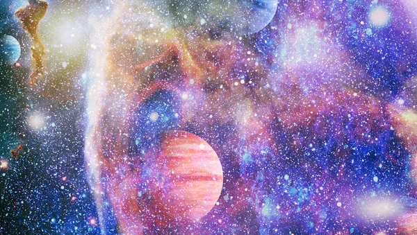 Parlak yıldız bulutsu. Uzak galaksi. Soyut resim. Nasa tarafından döşenmiş bu görüntü unsurları. — Stok fotoğraf