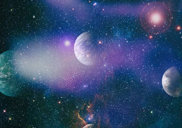 Patlama süpernova. Parlak yıldız bulutsu. Uzak galaksi. Yeni yıl havai fişekler. Soyut resim. Nasa tarafından döşenmiş bu görüntü unsurları.