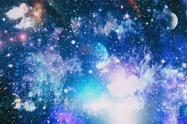 Den explosion supernovan. Ljusa stjärnor nebulosa. Avlägsen galax. Nyår fyrverkerier. Abstrakt bild. Delar av denna bild från Nasa. — Stockfoto