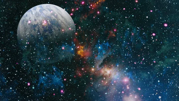 Patlama süpernova. Parlak yıldız bulutsu. Uzak galaksi. Yeni yıl havai fişekler. Soyut resim. Nasa tarafından döşenmiş bu görüntü unsurları.