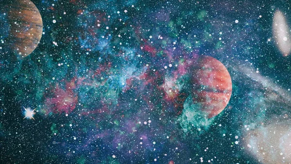 Творчий фон галактики. Зоряне Зоряний пил і простір неб'юті. тло з туманності, Зоряний пил і яскраві блискучі зірки. Елементи цього образу оформлені НАСА. — стокове фото