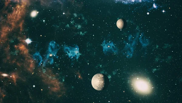 Planeter, stjärnor och galaxer i yttre rymden som visar skönheten i utforskning av rymden. Faktorer som tillhandahålls av NASA . — Stockfoto