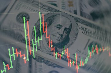 Market Analyze dahil bir monitör de dahil olmak üzere finansal veriler. Çubuk grafikler, diyagramlar, finansal rakamlar. Forex grafiği.