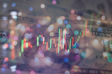 Pazar Analizi 'nin de dahil olduğu bir monitördeki veriler. Grafikler, diyagramlar, finansal rakamlar. Forex çizelgesi.