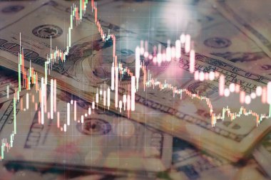 Ticaret piyasasında veri analizi. Finansal istatistikleri analiz etmek ve piyasa verilerini analiz etmek için çalışma kümesi. Sonucu bulmak için grafiklerden ve grafiklerden analiz edilen veriler.