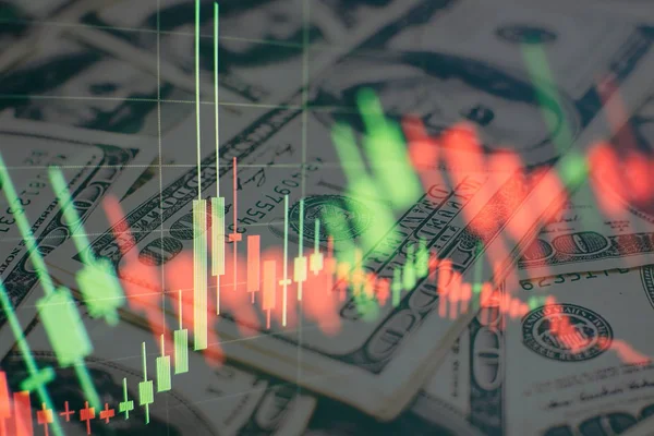 Financial data on a monitor which including of Market Analyze. Bar graphs, Diagrams, financial figures. Forex chart. — Stock Photo, Image