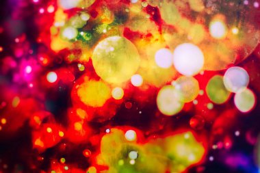 Doğal bokeh ve parlak altın ışıklarla renklendirici arka planı olan klasik Sihirli Arkaplan.