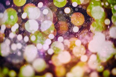 Noel bokeh parlayan Arka Plan. Parlayan Tatil Soyut Defocused renkli Backdrop. Parlak canlı Bulanık renkli Yeni Yıl tatili Bokeh