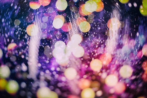 Festive background with natural bokeh and bright golden lights. Vintage Magic background with colorful bokeh. Spring Summer Christmas New Year disco party background. — Stock Photo, Image