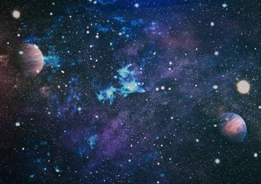 Gökkuşağı renklerde nebula gece yıldızlı gökyüzü. katran alanı ve bulutsu uzayın derinliklerinde Dünya gezegeninden çok ışık yılı uzakta. Çok renkli dış uzay. Nasa tarafından döşenmiş bu görüntünün elemanları.